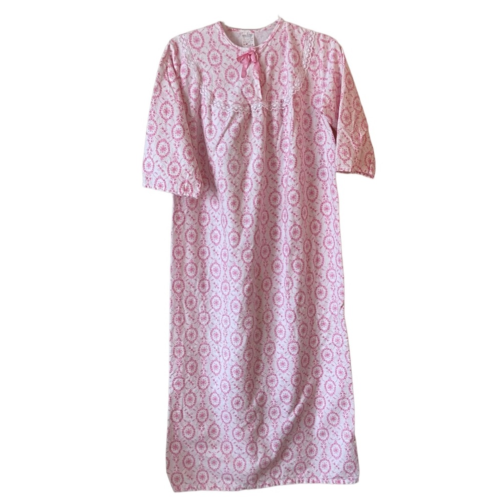 Women’s Flannel Grandma Maxi Dress Pajamas Small
